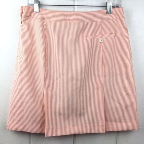 EP‎ Pro Golf Skort Orange & White Striped Seersucker Golf Short, Size - 6 - Picture 11 of 11